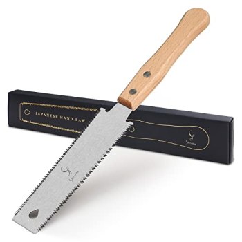 SS SHOVAN Japanese Hand Saw, 6 Inch SK5 Double Edge Pull Saw 11/17 TPI Flush Cut