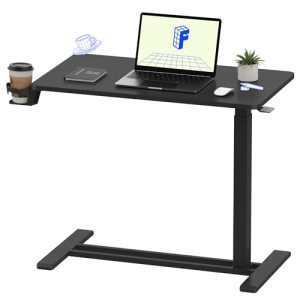 FLEXISPOT H7 Adjustable Overbed Bedside Table with Wheels Pneumatic Mobile Stand
