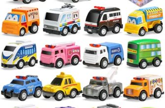 18 Pack Assorted Pull Back Car Toys for Kid with Storage Organizer Box