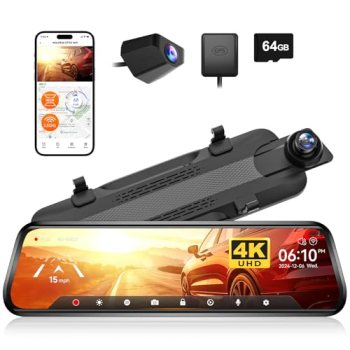 WOLFBOX G930 10” Rear View Mirror Camera with 5.8GHz WiFi