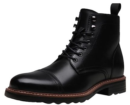 Jousen Leather Boots for Men Dress Retro Classic Design Mens Boots Cap Toe Boot