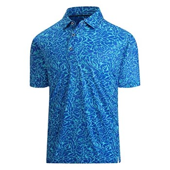 Damipow Premium Golf Shirts for Men Dry Fit Performance Polo Short Sleeve Collar