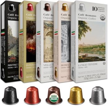 Organic USDA Café Romano Coffee Aluminum Espresso Pods For Nespresso Original Ma