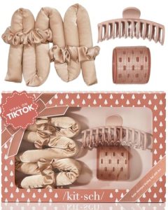 Kitsch Satin Heatless Hair Curler Styling 5pc Gift Set
