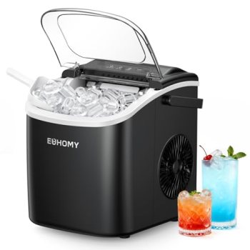 EUHOMY Countertop Ice Maker Machine with Handle
