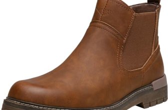 Jousen Chelsea Boots Casual Slip On Ankle Waterproof Mens Boots(AMY8119A tan 08)