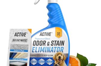Pet Odor and Stain Eliminator – 32 oz ACTIVE Enzyme Cleaner for Dog & Cat Urine