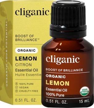Cliganic Organic Pure Lemon Essential Oil 0.51 Fl Oz