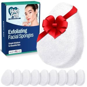 HartFelt [10 Pack] Regular Exfoliating Facial Sponge for Face