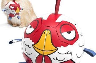 QDAN Dog Toy Balls, Dog Soccer Ball with Straps