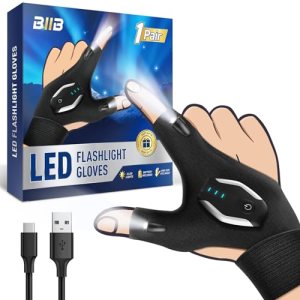 BIIB Fathers Day Mens Gifts for Husband Dad Rechargeable Flashlight Gloves