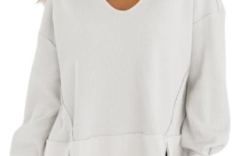 Dokotoo White Long Sleeve Shirts for Women Cropped Sweaters 2026 Spring Outfits
