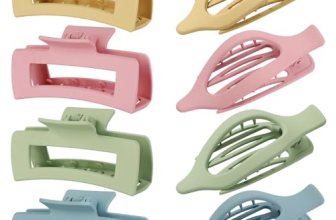 Hair Clips for Women 4.3 Inch Large Hair Claw Clips 8 pcs Square Claw Clips & Fl