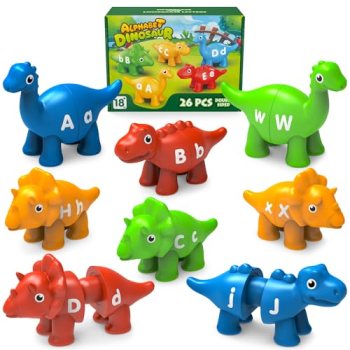 Edumoteso 26PCS Dinosaur Alphabet Learning Toys for 18M+