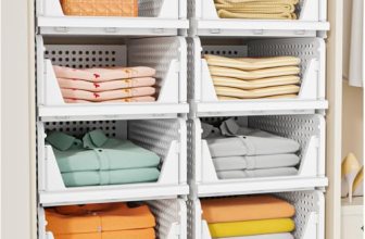SNSLXH 5 Pack Stackable Closet Storage Basket