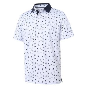Golf Shirts for Men Dry Fit Short Sleeve Print Performance Moisture Wicking Polo