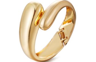 GREICHFAN Golden Chunky Waterdrop Bangle Bracelets Minimalist Bracelets Bangle f