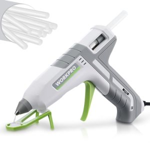 WORKPRO Hot Glue Gun Full Size – 60/100W Dual Temp Glue Gun and Sticks Set with