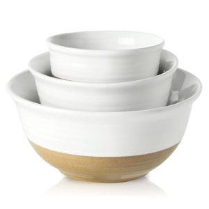 HASENSE Ceramic Mixing Bowls, Large Serving Salad Pasta Bowls Set