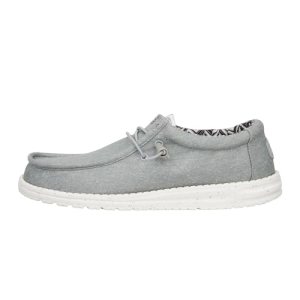 HEYDUDE Men’s Wally Stretch Canvas Light Grey Size 7