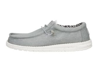 HEYDUDE Men’s Wally Stretch Canvas Light Grey Size 7