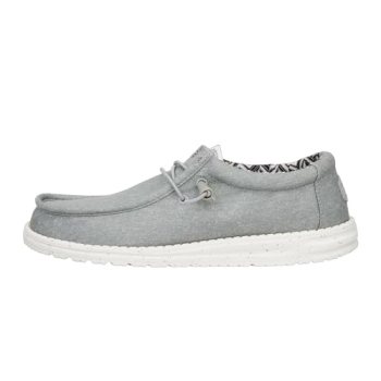 HEYDUDE Men’s Wally Stretch Canvas Light Grey Size 7