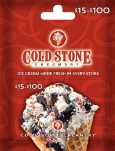 Cold Stone Creamery VAR Physical Gift Card – $50: 20% Off
