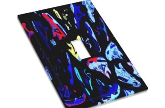 Sghxwp Decorative Switch Plate Covers Retro Basketball Sport Blacklight Fire Red