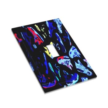 Sghxwp Decorative Switch Plate Covers Retro Basketball Sport Blacklight Fire Red