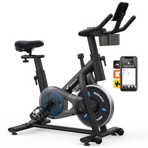 Merach Exercise Bike, Magnetic Friction Stationary Bike with Brake Pad and Exclu