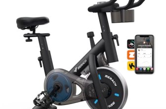 Merach Exercise Bike, Magnetic Friction Stationary Bike with Brake Pad and Exclu
