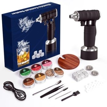 Electric Cocktail Smoker Kit – Rechargeable Whiskey Smoker Kit with Smoking Gun