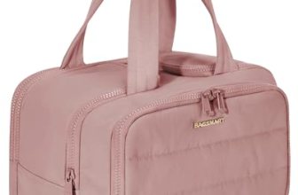 BAGSMART Travel Toiletry Bag, Lightweight Large Wide-open Travel Bag for Women