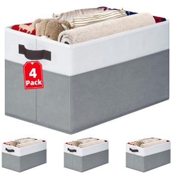 4 Pack Large Closet Storage Baskets Bins for Shelves
