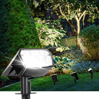 AUDERWIN Solar Spot Lights Outdoor Waterproof 4 Pack IP65