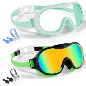 Aegend 2 Pack Swim goggles for Kids 3-15