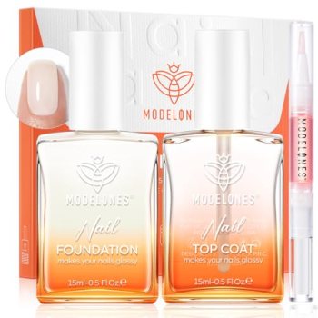 modelones Nail Strengthener and Growth Clear Gel Top Coat Nail Polish Cuticle Oi