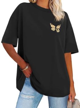 Womens Oversized Tshirt Graphic Tees Crew Neck Summer Short Sleeve Loose Fit Top