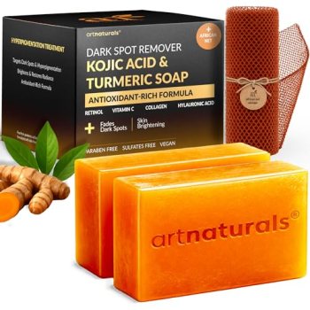 artnaturals Kojic Acid, Turmeric Dark Spot Remover Soap Bars with Vitamin C