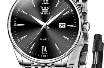 OLEVS Watch Men Silver Watches for Men Big Face Black and Silver Watches for Man