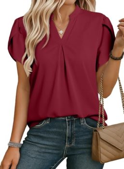 EVALESS Women’s Summer Dressy Casual Business Work Chiffon Blouses 2026 Spring S