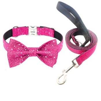 Jumpress Bling Bow Tie Dog Collar and Leash Set