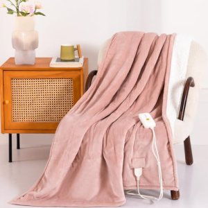 Templewet Heated Blanket Electric Throw 50″ x 60″ -Heated Throw Blanket with 4 H
