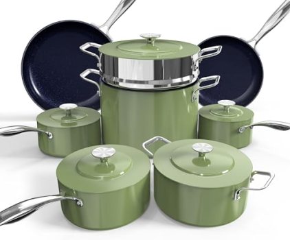 Nuwave Lux 13pc Forged Lightweight Cookware Set PFAS Free