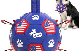 QDAN Dog Toys, Soccer Ball with Straps