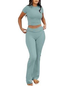 ANRABESS Lounge Sets for Women 2 Piece Foldover Yoga Flare L: 60% Off