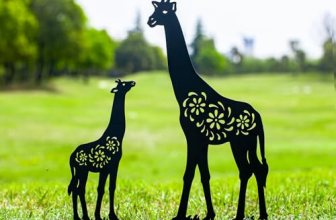 EZTZEN Giraffe Metal Garden Stakes Decorative