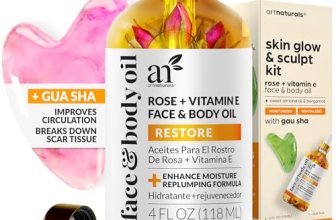 ArtNaturals Face & Body Vitamin E Bio Oil 4.0oz + Gua Sha Facial Tools Set