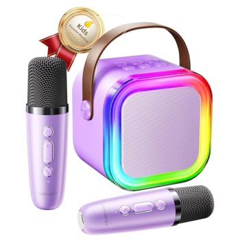 Kinglucky Kids Karaoke Machine with 2 Wireless Mics for Girls Age 3-12