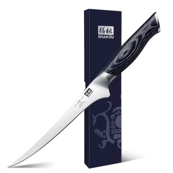 SHAN ZU 7 Inch Fillet Knife, Japanese Super Steel Boning Knife